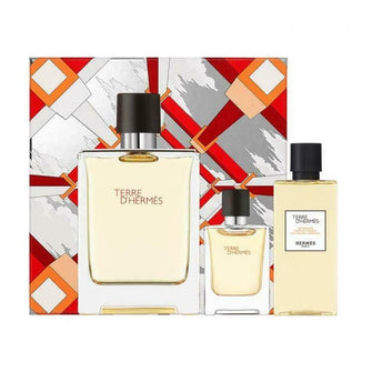 TERRE D'HERMES 3 PC GIFT SET MEN - 3.4 OZ EDT + 0.42 OZ EDT + 2.7 OZ SHOWER GEL