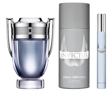 PACO RABANNE INVICTUS 3 PC GIFT SET MEN - 3.4 OZ EDT + 5.0 OZ DEODORANT SPRAY + 0.34 OZ EDT