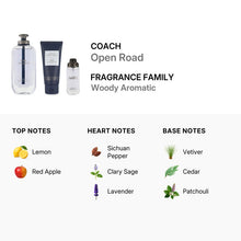 COACH OPEN ROAD 3 PIECE GIFT SET FOR MEN - 3.4 OZ EDT + 3.4 OZ SHOWER GEL + 0.50 OZ EDT SPRAY