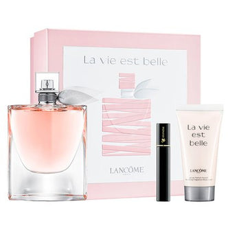 LANCOME LA VIE EST BELLE 3 PC GIFT SET WOMEN  - 3.4OZ L'EDP + 1.7OZ BODY LOTION + MASCARA