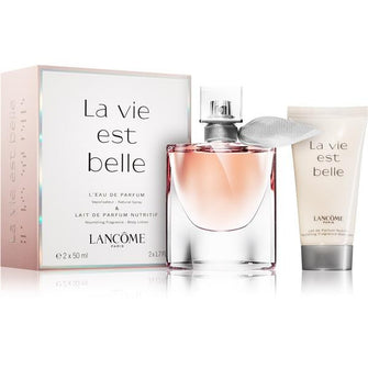 LANCOME LA VIE EST BELLE 2 PC TRAVEL SET - 1.7 OZ L'EDP + 1.7 OZ BODY LOTION