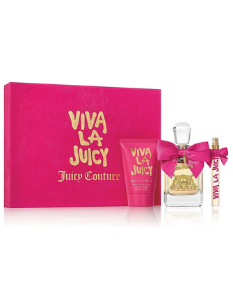 VIVA LA JUICY 3PC GIFT SET WOMEN - 3.4 OZ EDP + 0.33 OZ EDP + 4.2 OZ VIVA LA BODY SOUFFLE