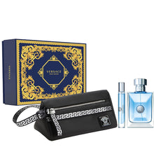VERSACE POUR HOMME 3PC GIFT SET - 3.4OZ EDT + 0.34OZ EDT + TROUSSE BAG