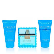 VERSACE EAU FRAICHE MEN 3 PC GIFT SET - 1.7 OZ EDT + 1.7 OZ SHOWER GEL + 1.7 OZ AFTER SHAVE BALM