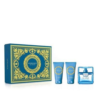 VERSACE EAU FRAICHE MEN 3 PC GIFT SET - 1.7 OZ EDT + 1.7 OZ SHOWER GEL + 1.7 OZ AFTER SHAVE BALM