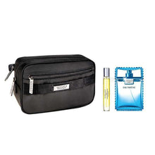 VERSACE EAU FRAICHE MEN 3 PC GIFT SET- 3.4 OZ EDT + 0.34 OZ EDT + BLACK TROUSSE