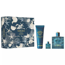 VERSACE EROS 3 PC GIFT SET FOR MEN - 3.4 OZ EDT + 5 OZ SHOWER GEL + 0.16 OZ EDT SPRAY