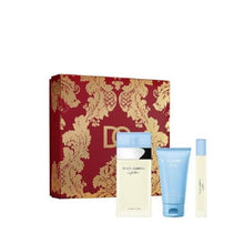 DOLCE & GABBANA LIGHT BLUE WOMEN 3PC GIFT SET - 3.4OZ EDT + 1.7OZ BODY CREAM + 0.34OZ EDT TRAVEL SPRAY