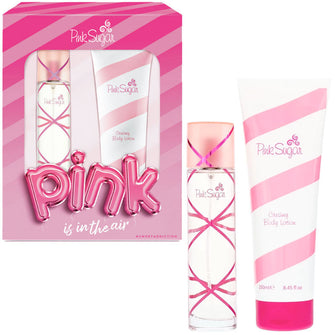 AQUOLINA PINK SUGAR 2 PC GIFT SET FOR WOMEN - 3.4 OZ EDT + 8.45 OZ BODY LOTION