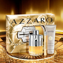 AZZARO WANTED 3 PC MEN GIFT SET - 3.4OZ EDT + 2.5OZ H&B SHAMPOO + 0.33OZ EDT