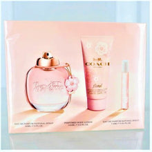COACH FLORAL 3 PC GIFT SET - 3.0OZ EDP + 3.4OZ BODY LOTION + 0.25OZ EDP ROLL ON