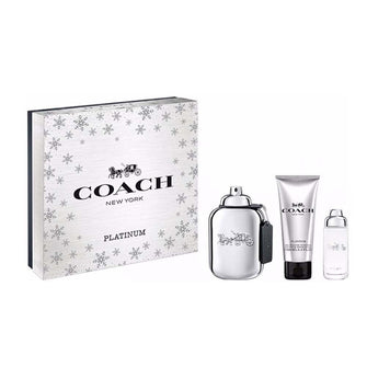 COACH PLATINUM MEN 3 PC GIFT SET - 3.4 OZ EDP + 3.4 OZ SHOWER GEL + 0.50 OZ EDP