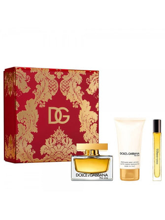 D&G THE ONE 3 PC GIFT SET FOR WOMEN - 2.5 OZ EDP + 1.7 OZ BODY LOTION + 0.33 OZ EDP TRAVEL SPRAY