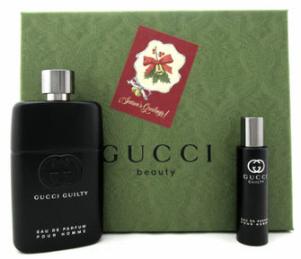 GUCCI GUILTY BEAUTY POUR HOMME 2 PC GIFT SET - 3.0 OZ EDP + 0.50 OZ EDP