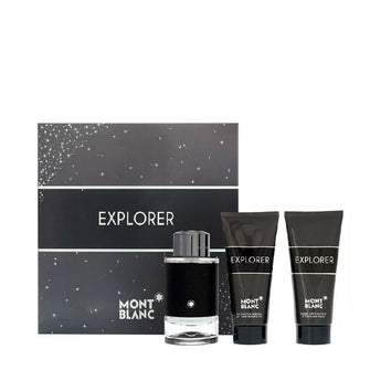 MONT BLANC EXPLORER 3 PC GIFT SET MEN - 3.4 OZ EDP + AFTER SHAVE BALM 3.4 OZ + SHOWER GEL 3.4 OZ