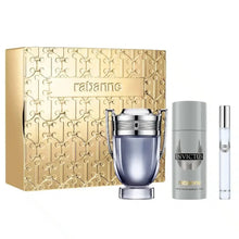 PACO RABANNE INVICTUS 3 PC GIFT SET MEN - 3.4 OZ EDT + 5.0 OZ DEODORANT SPRAY + 0.34 OZ EDT