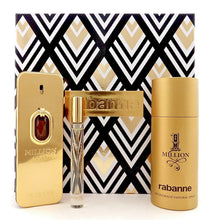 PACO RABANNE MILLION GOLD ELIXIR INTENSE 3PC MEN GIFT SET - 3.4OZ PARFUM + 5.0OZ DEODORANT SPRAY + 0.34OZ PARFUM